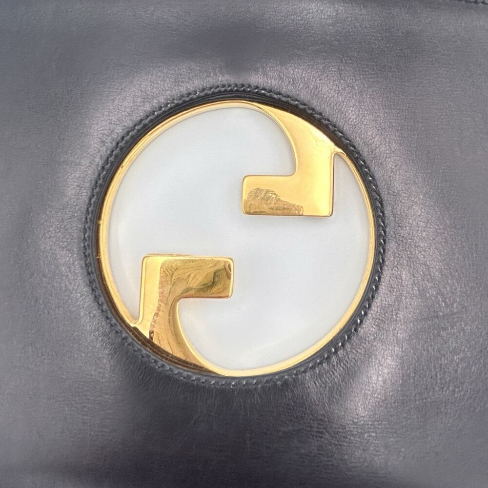 Vintage Gucci GG Blondie Clutch Black Leather 1970s Rare MINT CONDITION - Picture 6 of 11
